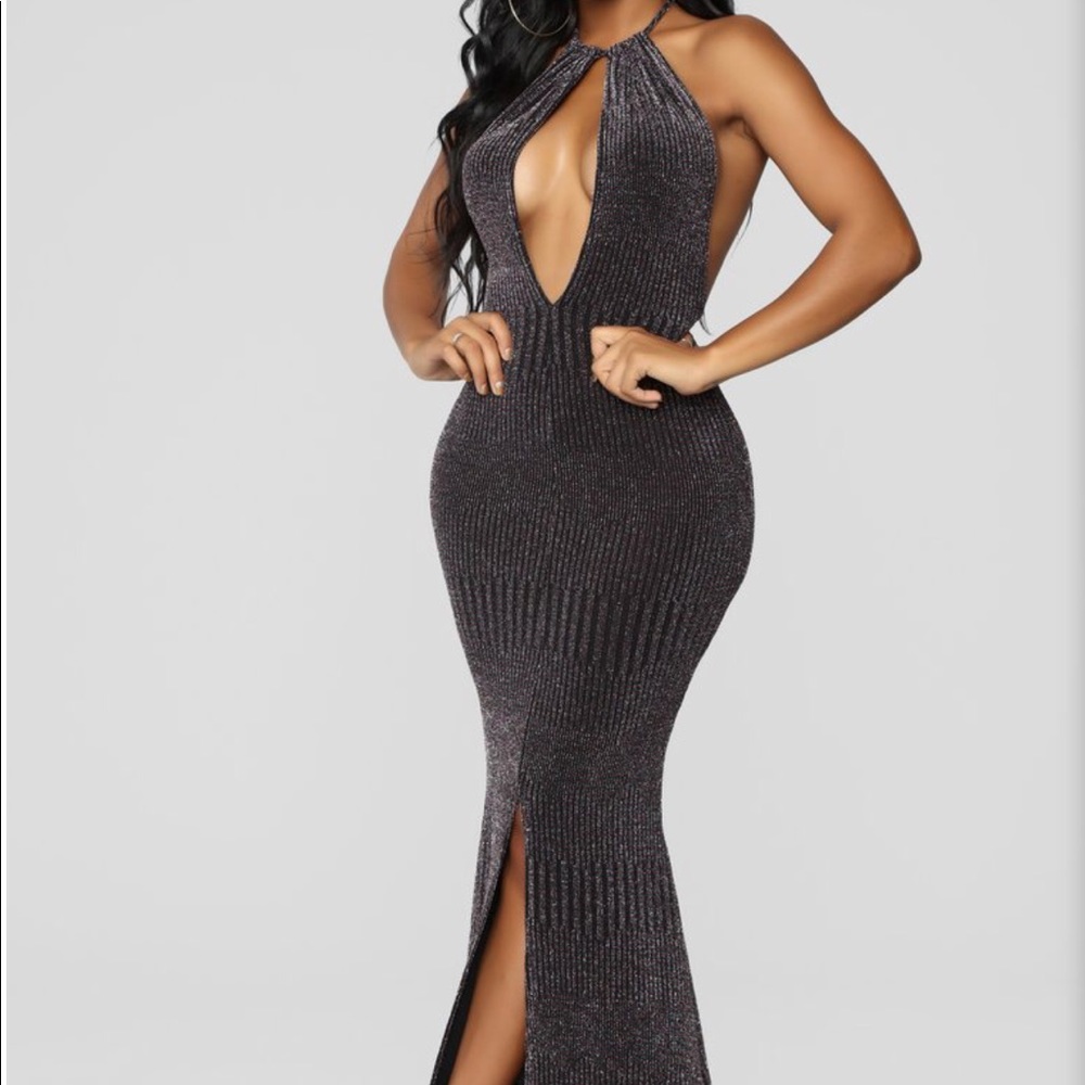 Black Long Halter Dress